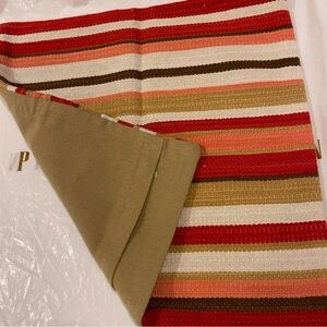 NWT Pottery Barn Steiner Stripe Dhurrie Pillow Cover, 20” Corals